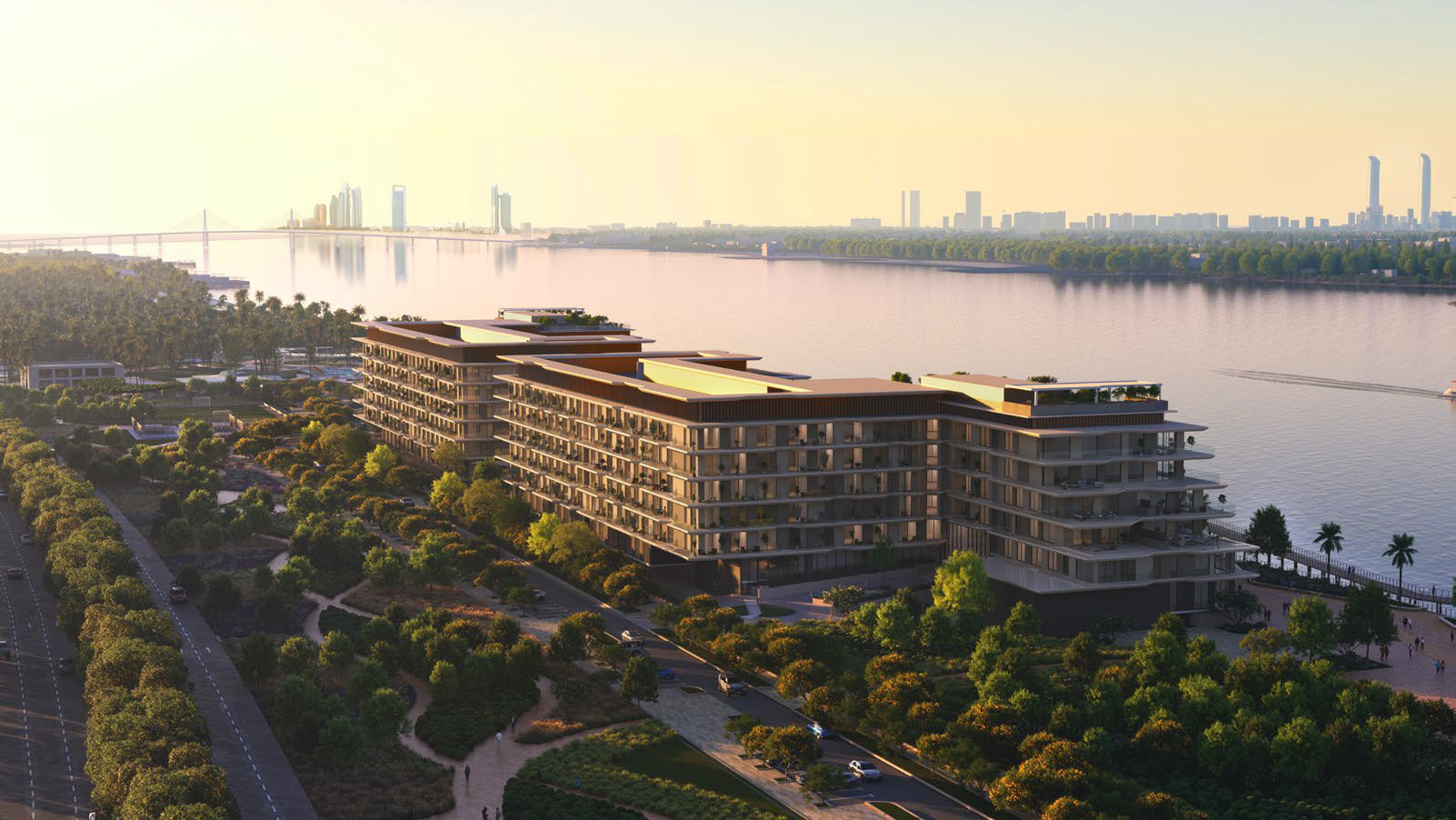 Bashayer residences aerial view at sunrise