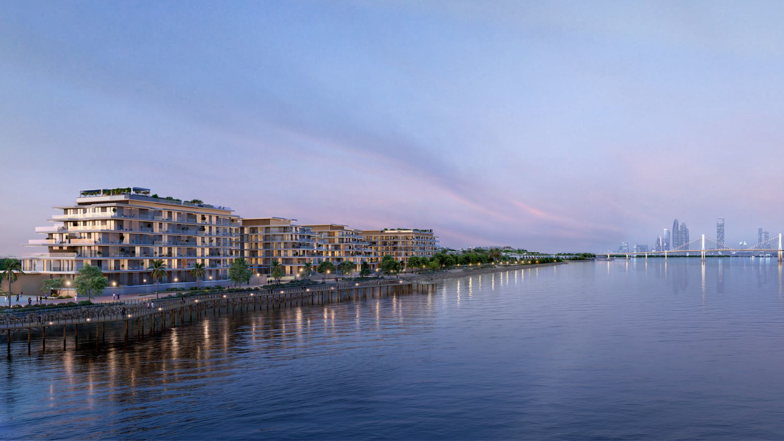 Bashayer waterfront view at dusk